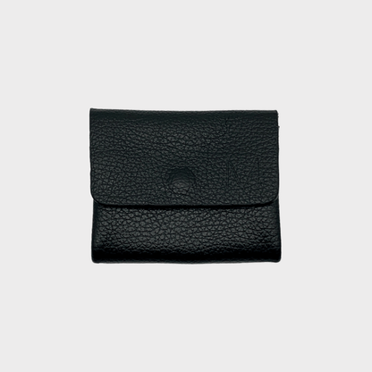 Mini wallet Leder schwarz front
