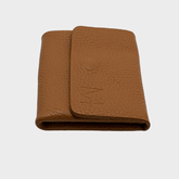 Cognac Leder Portemonnaie Unisex, Leder Geldbeutel, Leder Geldbörse klein, Mini Wallet, mini, Geldbörse mit kartenfach und münzfach, mini Portemonnaie mit münzfach Damen, mini Geldbörse mit münzfach Herren, Echtleder Geldbörse unisex orange