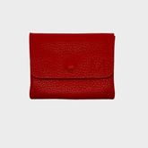 Rotes Leder Portemonnaie Unisex, Leder Geldbeutel, Leder Geldbörse klein, Mini Wallet, mini, Geldbörse mit kartenfach und münzfach, mini Portemonnaie mit münzfach Damen, mini Geldbörse mit münzfach Herren, Echtleder Geldbörse unisex rot