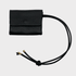 Mini wallet schwarz Leder mit Trageriemen, black leather wallet, Ledergeldbeutel Herren & Damen, Münzgeldbeutel, Kartenetui mit Münzfach, Ledergeldbeutel, schwarzes leder portemonnaie, rundgesäumtes Nappa Lederband