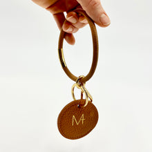 Laden Sie das Bild in den Galerie-Viewer, Key Bracelet Schlüsselanhänger Leder Armband Cognac Leder Mini Wallet Geheimfach 
