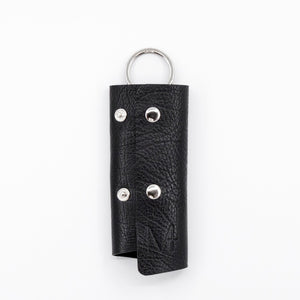 Key Cover Schlüsselhülle Schwarz Leder Schlüsselanhänger Karabiner Silber